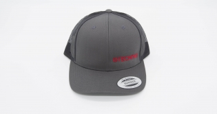 Grey Retro Trucker Cap w Red GTECHNIQ Logo